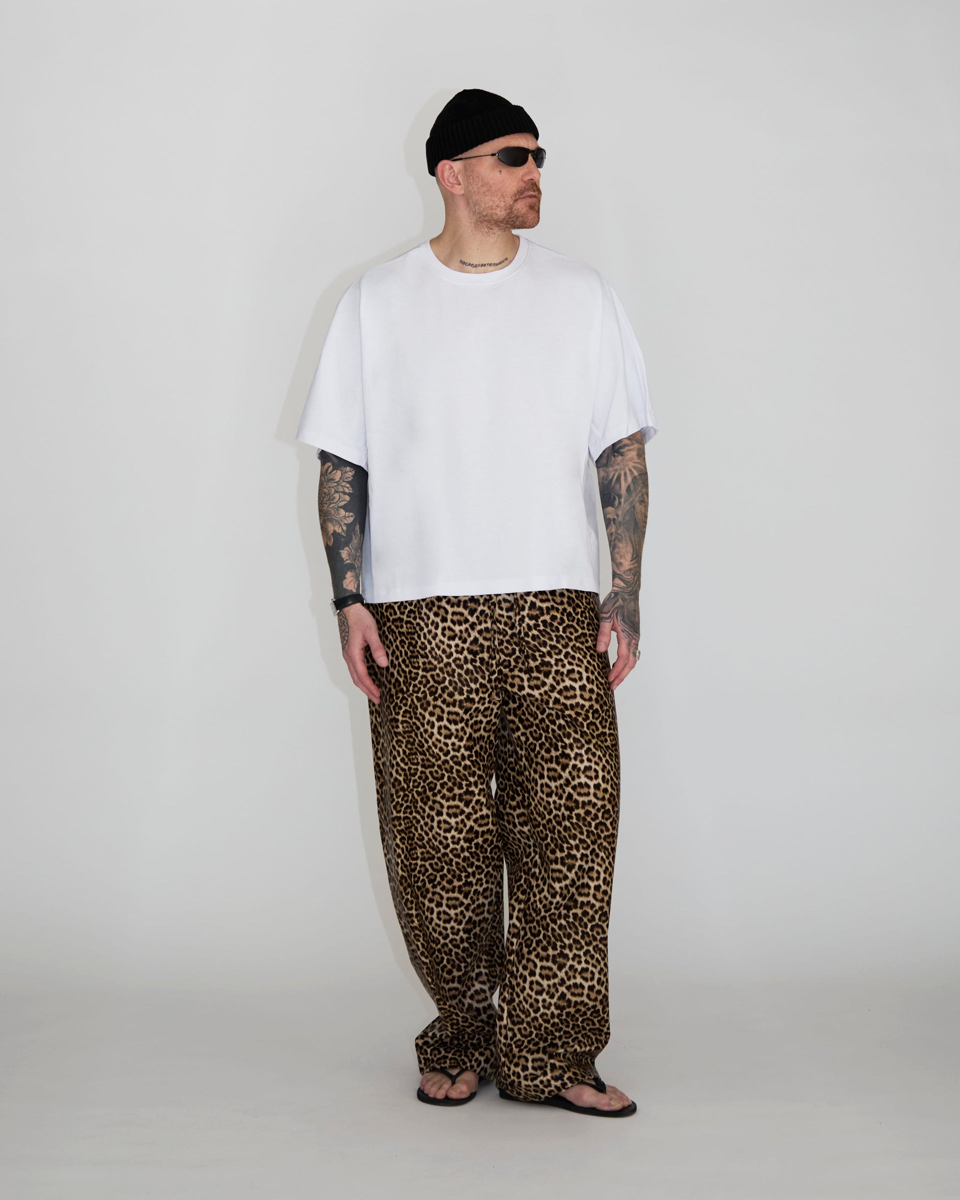 PANTALONE EFFETTO PELLE MACULATO
